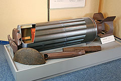 Actual size model of incendiary bomb clusters